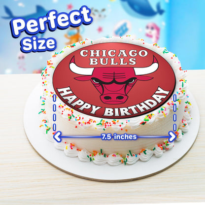 7.5 Inch Edible Cake Toppers Chicago Bolls