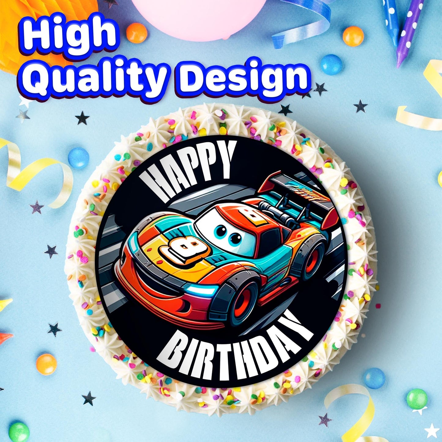 7.5 Inch Edible Cake Toppers Cars