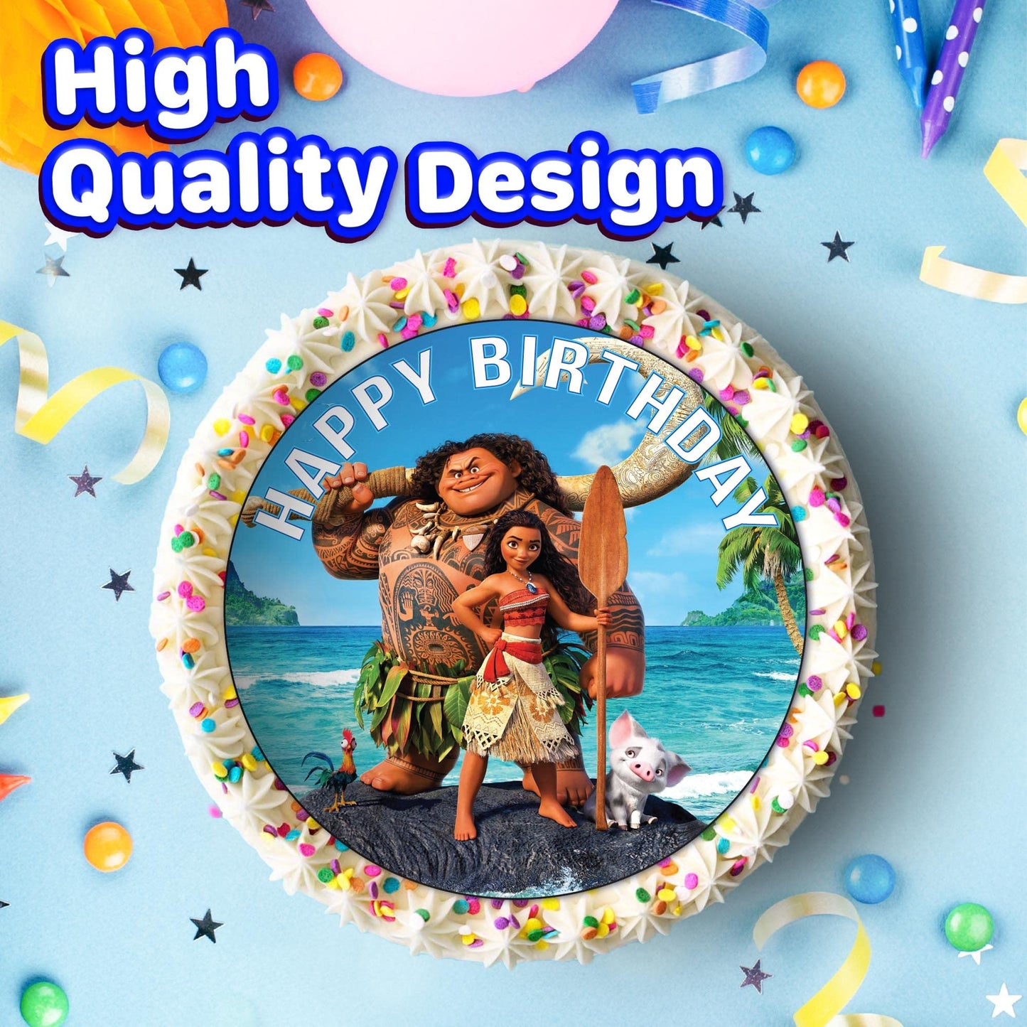 7.5 Inch Edible Cake Toppers Moana