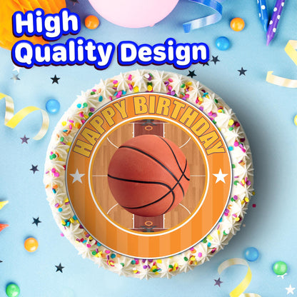 7.5 Inch Edible Cake Toppers Sport Basket Ball