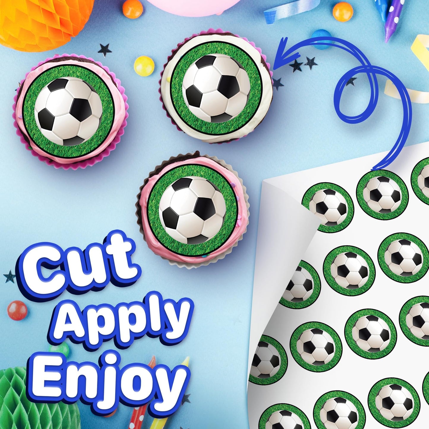 7.5 Inch Edible Cake Toppers Sport Soccer