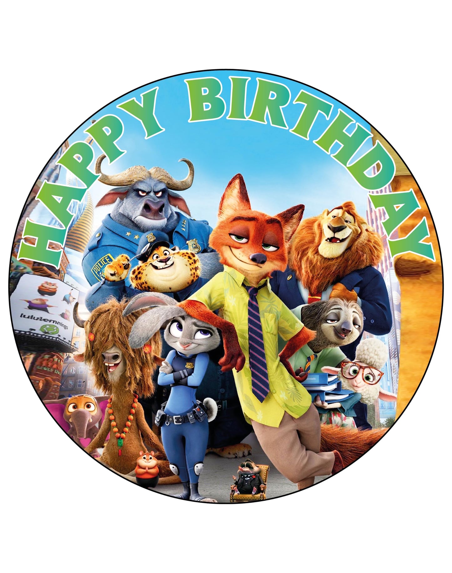 7.5 Inch Edible Cake Toppers Zootopia