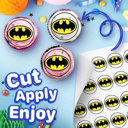 30x Wafer Paper Batman Edible Cupcake Topper