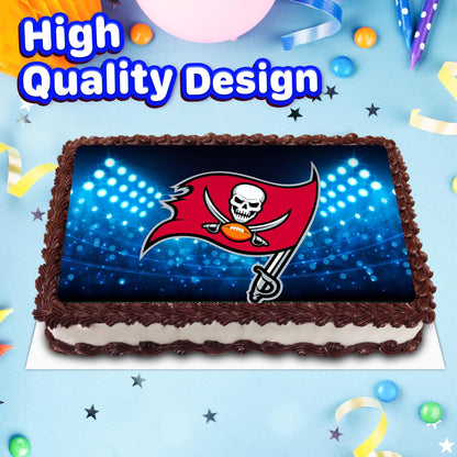 8.3 x 11.7 Inch Edible Square Cake Toppers Tampa Bay Buccaneers