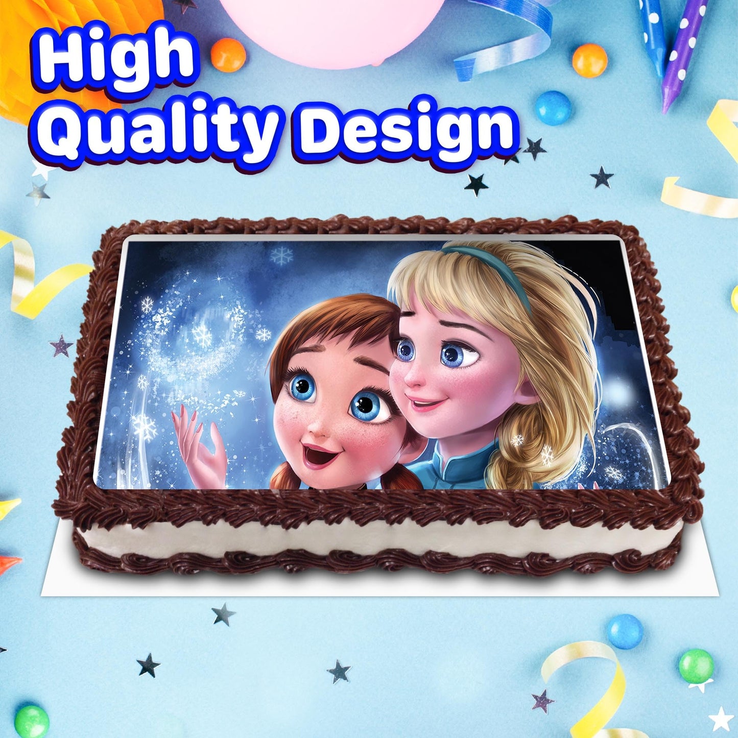 8.3 x 11.7 Inch Edible Square Cake Toppers Frozen