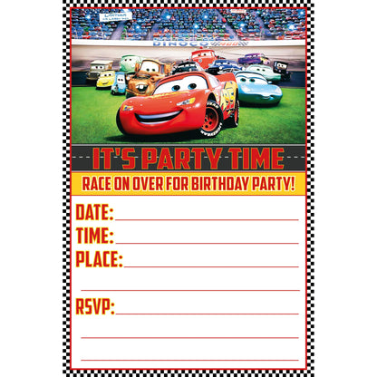 Set of 30 Cars Birthday Invitation Cards