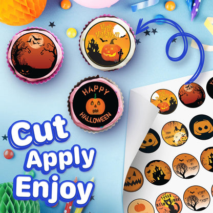 30x Wafer Paper Halloween Edible Cupcake Topper