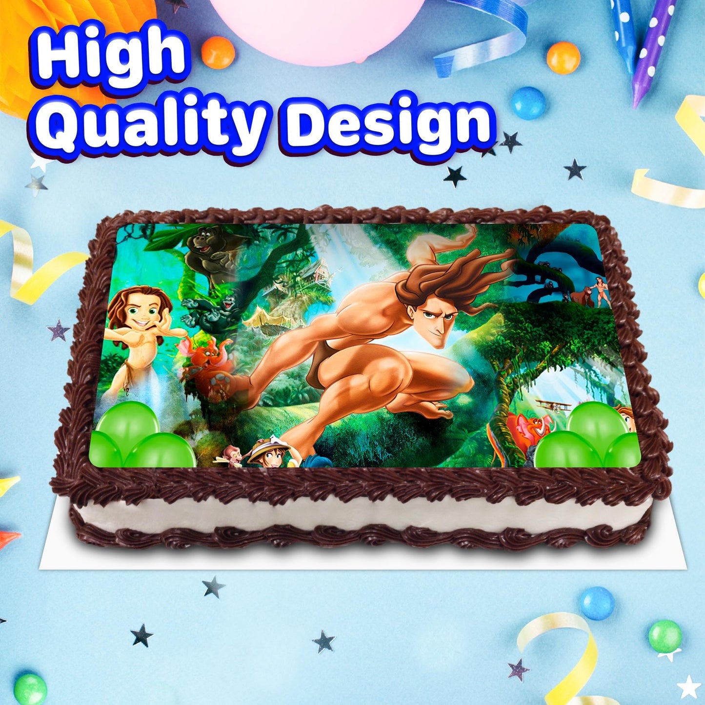 8.3 x 11.7 Inch Edible Square Cake Toppers Tarzan