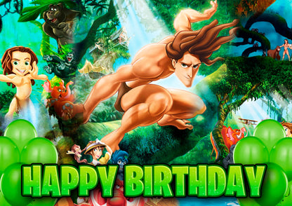 8.3 x 11.7 Inch Edible Square Cake Toppers Tarzan