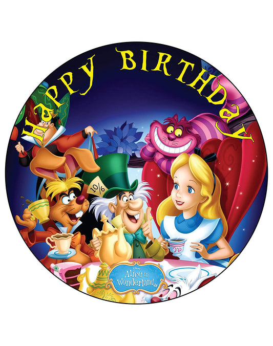 7.5 Inch Edible Cake Toppers Alice in Wonderland