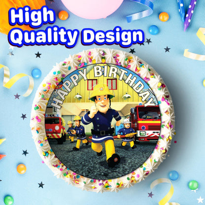 7.5 Inch Edible Cake Toppers Fireman Sam