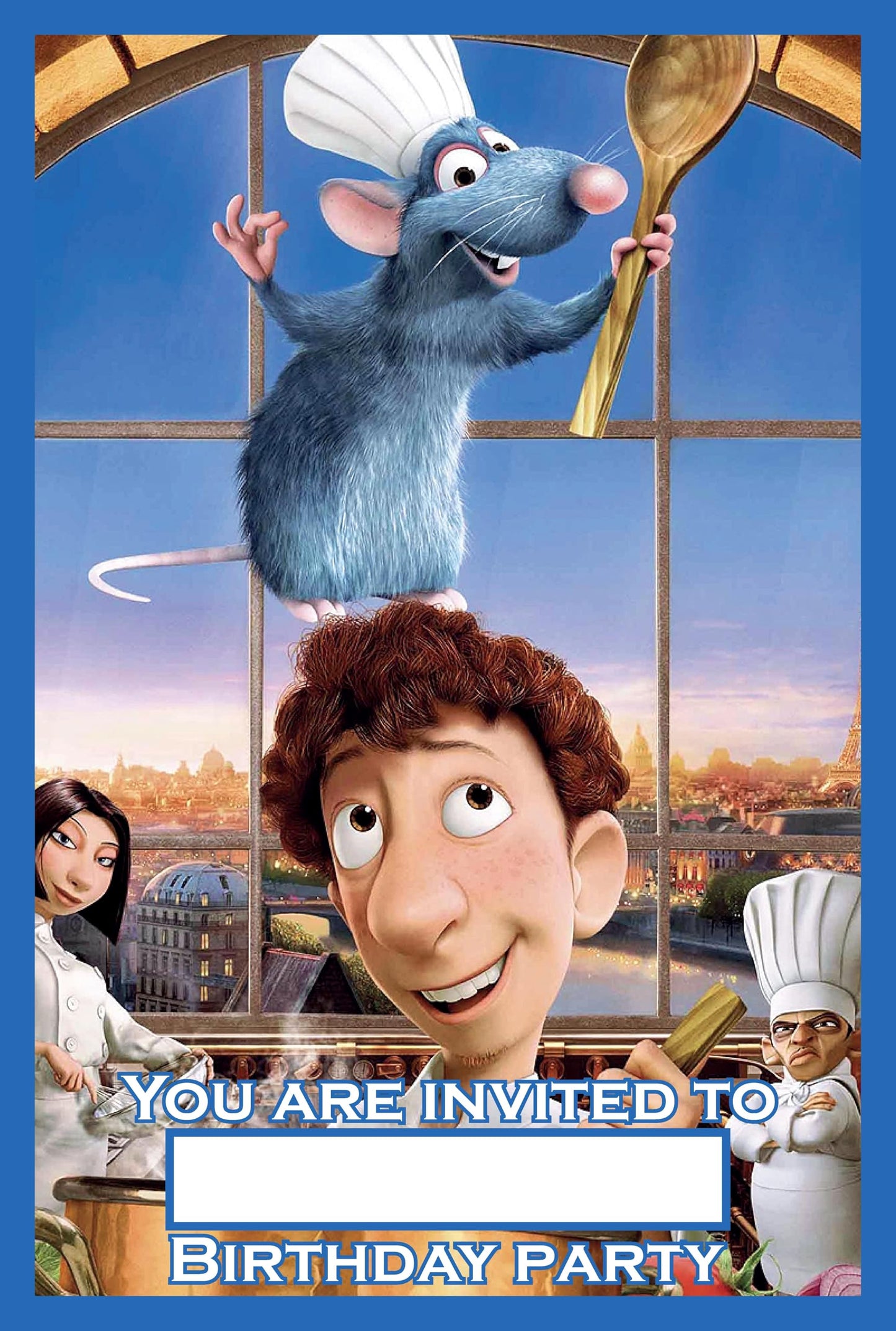 Set of 20 Ratatouille Birthday Invitation Cards & Envelopes