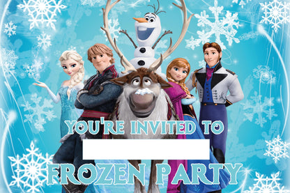 Set of 20 Frozen Birthday Invitation Cards & Envelopes