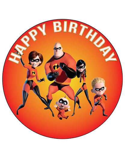 7.5 Inch Edible Cake Toppers The incredibles