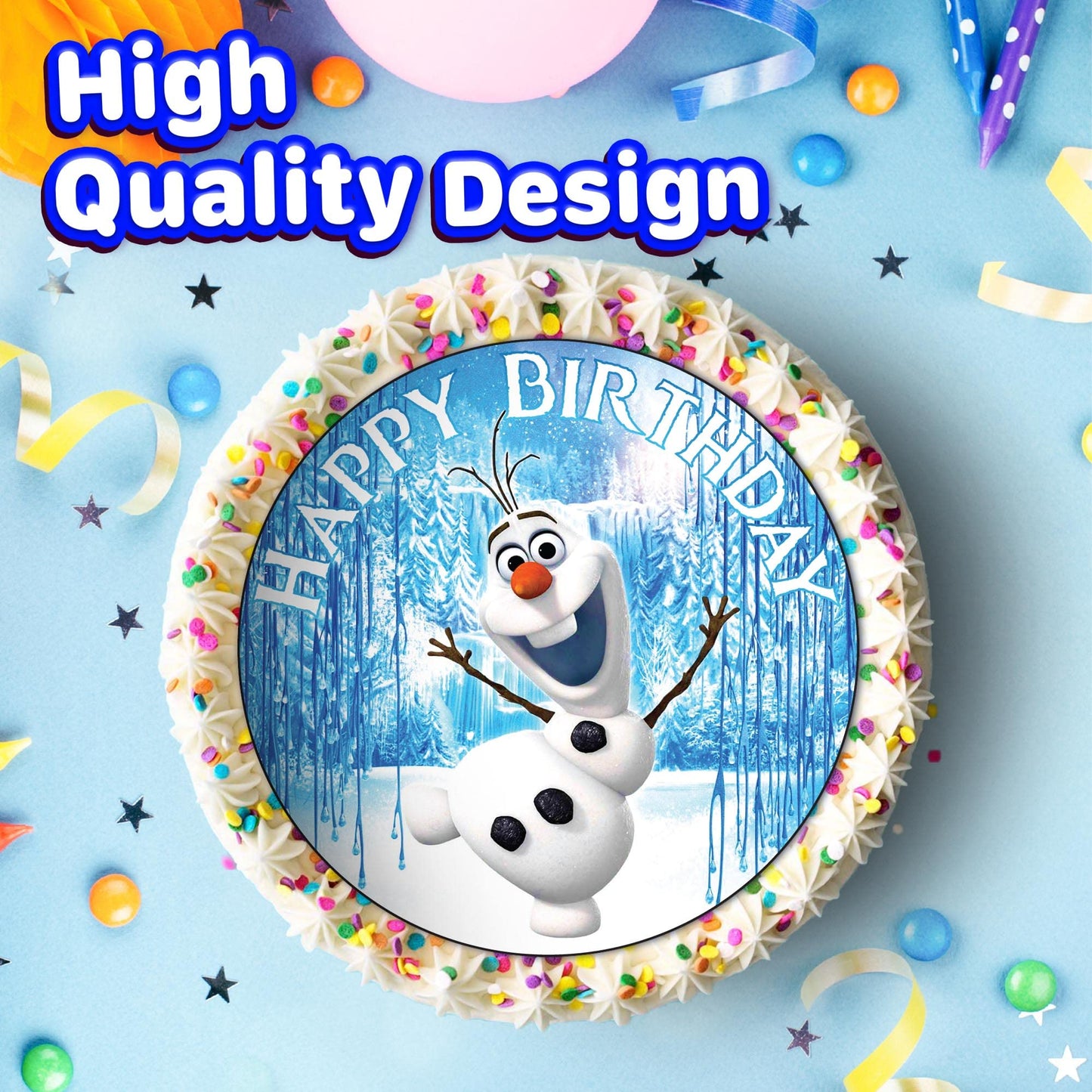 7.5 Inch Edible Cake Toppers Frozen