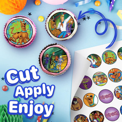 30x Wafer Paper Scooby Doo Edible Cupcake Topper