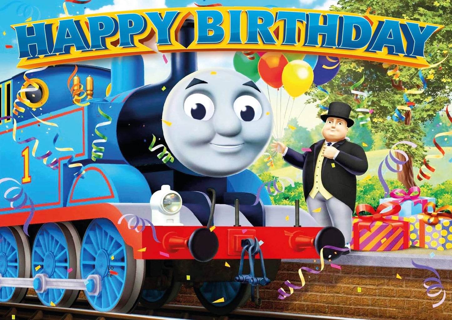 8.3 x 11.7 Inch Edible Square Cake Toppers Thomas The Train