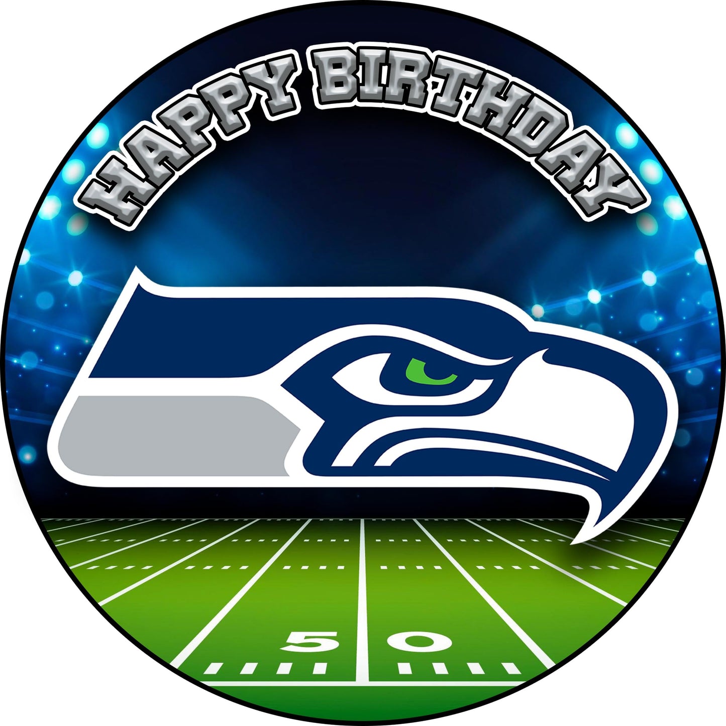 7.5 Inch Edible Cake Toppers Seattle Seahawks