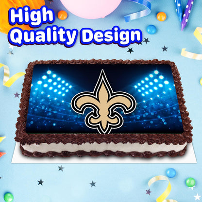 8.3 x 11.7 Inch Edible Square Cake Toppers Orleans Saints