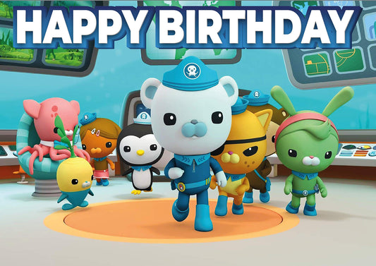 8.3 x 11.7 Inch Edible Square Cake Toppers Octonauts