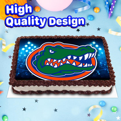 8.3 x 11.7 Inch Edible Square Cake Toppers Florida Gators