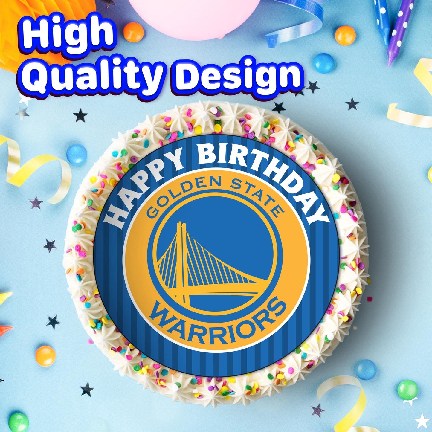 7.5 Inch Edible Cake Toppers Golden State