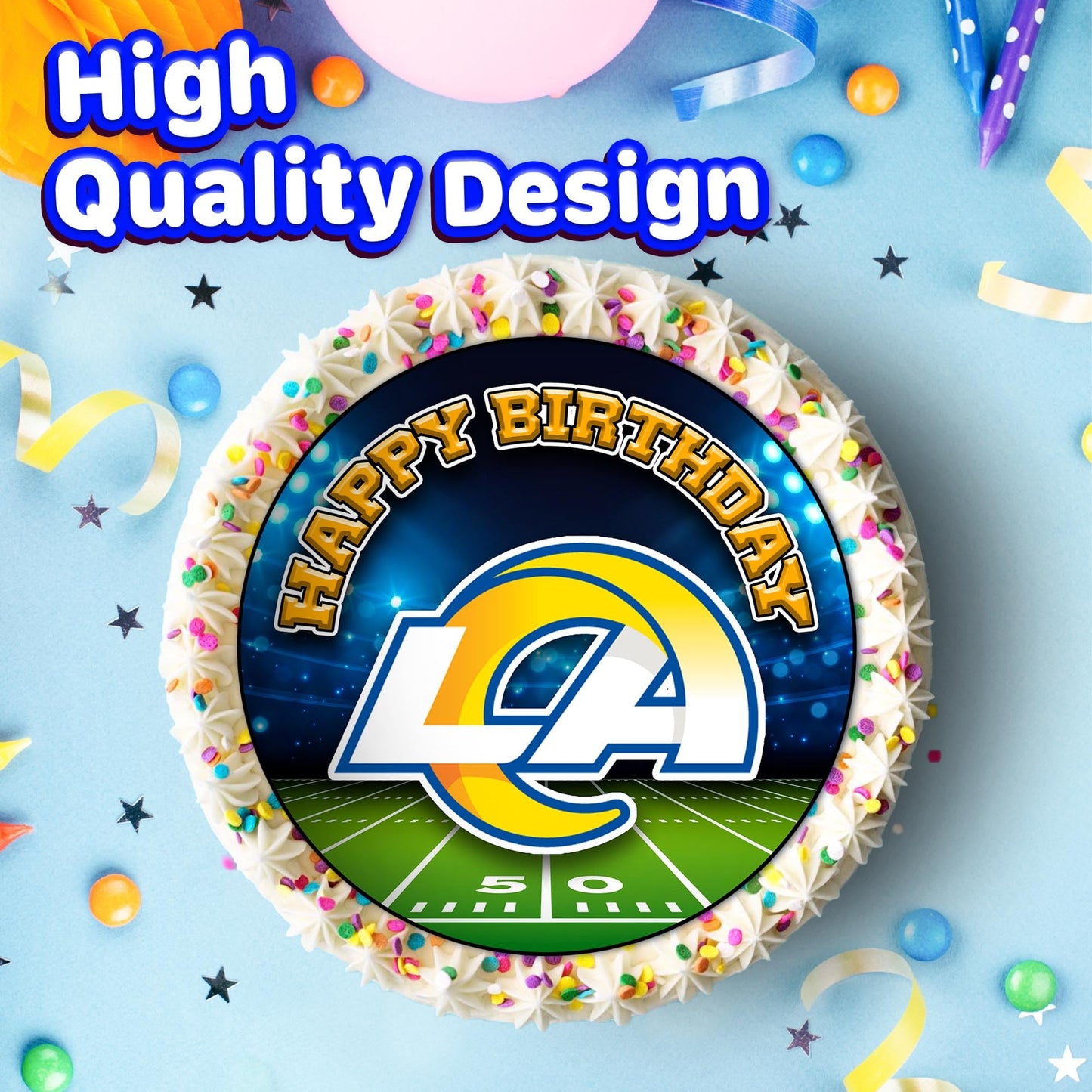 7.5 Inch Edible Cake Toppers Los Angeles Rams