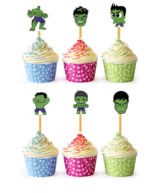 My Smart Choice 24x Cupcake Topper Picks (Hulk)