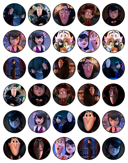 30x Wafer Paper Hotel Transylvania Edible Cupcake Topper