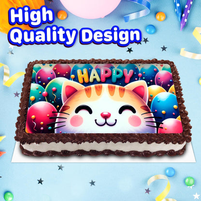 8.3 x 11.7 Inch Edible Square Cake Toppers Cats Ai