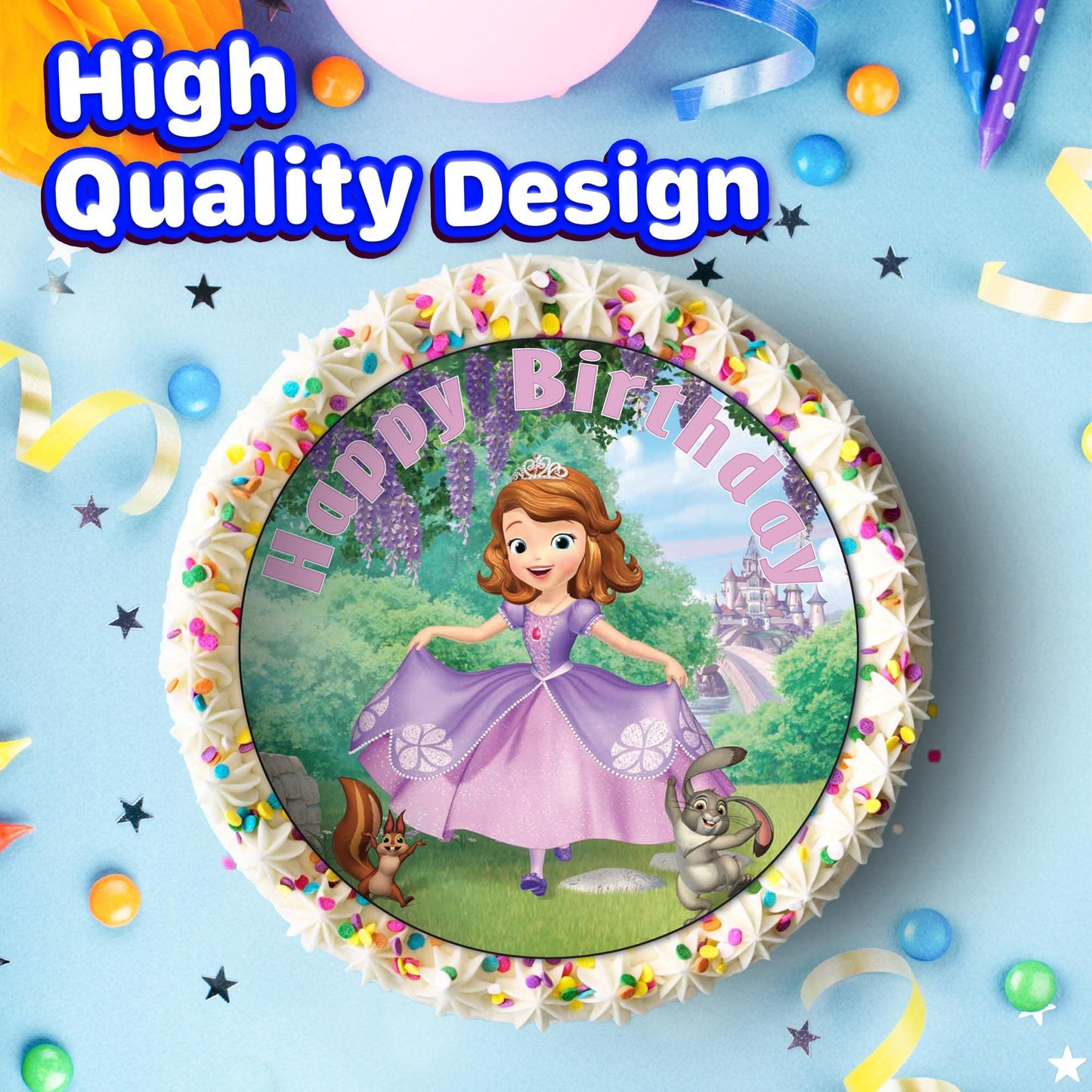 7.5 Inch Edible Cake Toppers Sofia