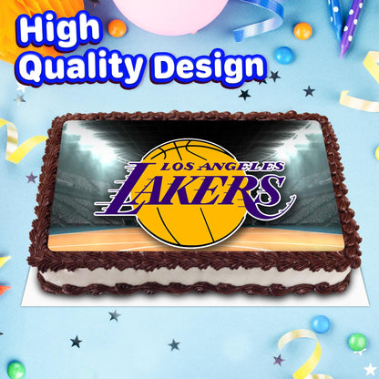 8.3 x 11.7 Inch Edible Square Cake Toppers Lakers