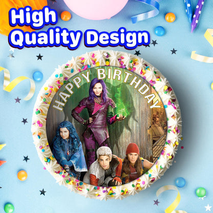 7.5 Inch Edible Cake Toppers Descendants ii quarter