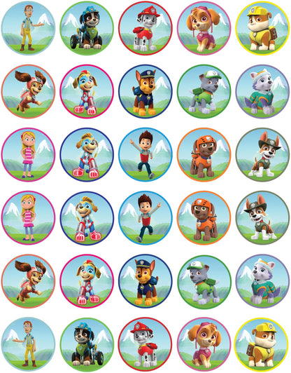 30x Wafer Paper Paw patrol Edible Cupcake Topper