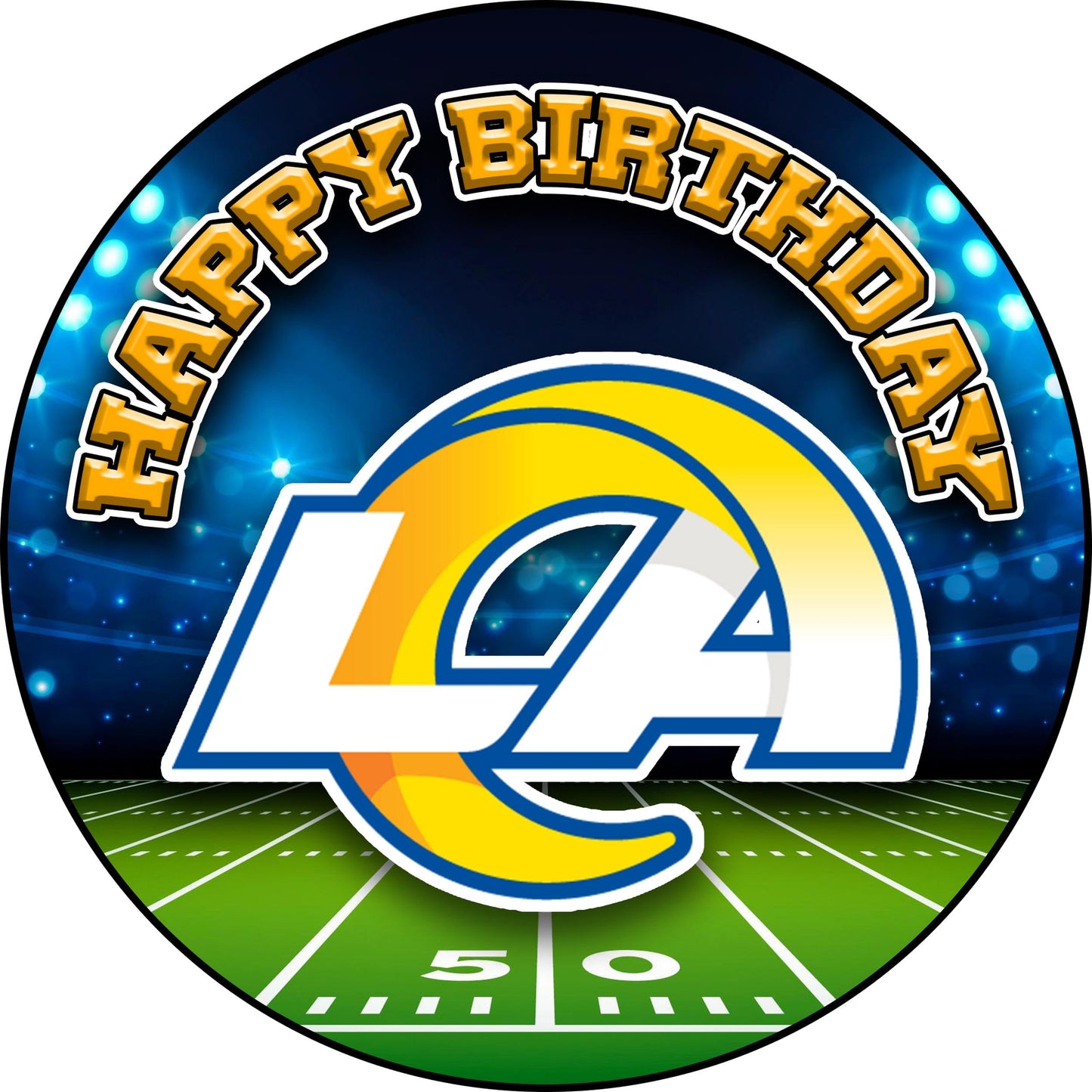 7.5 Inch Edible Cake Toppers Los Angeles Rams