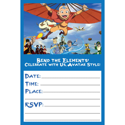 Set of 20 Avatar Birthday Invitation Cards & Envelopes