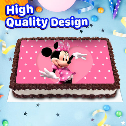 8.3 x 11.7 Inch Edible Square Cake Toppers Minne mouse