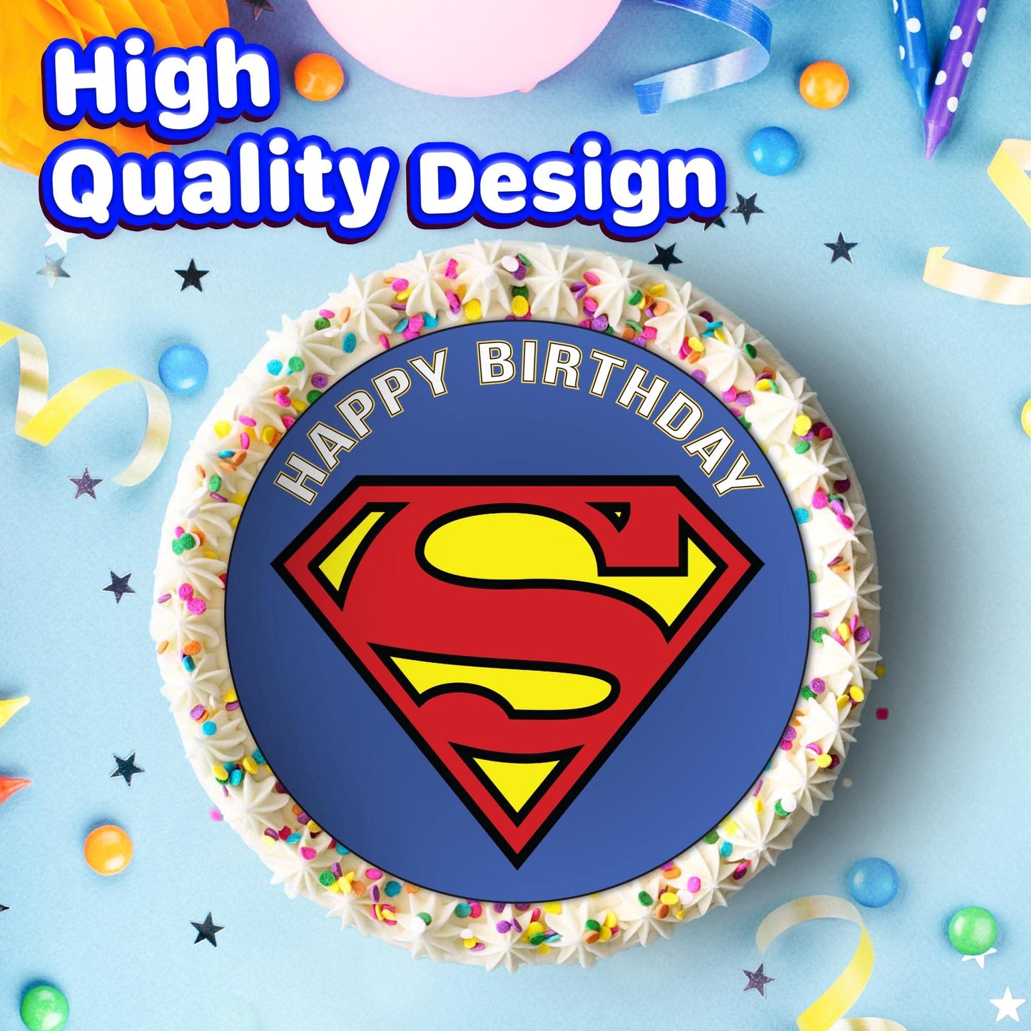 7.5 Inch Edible Cake Toppers Super Man