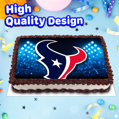 8.3 x 11.7 Inch Edible Square Cake Toppers Houston Texans