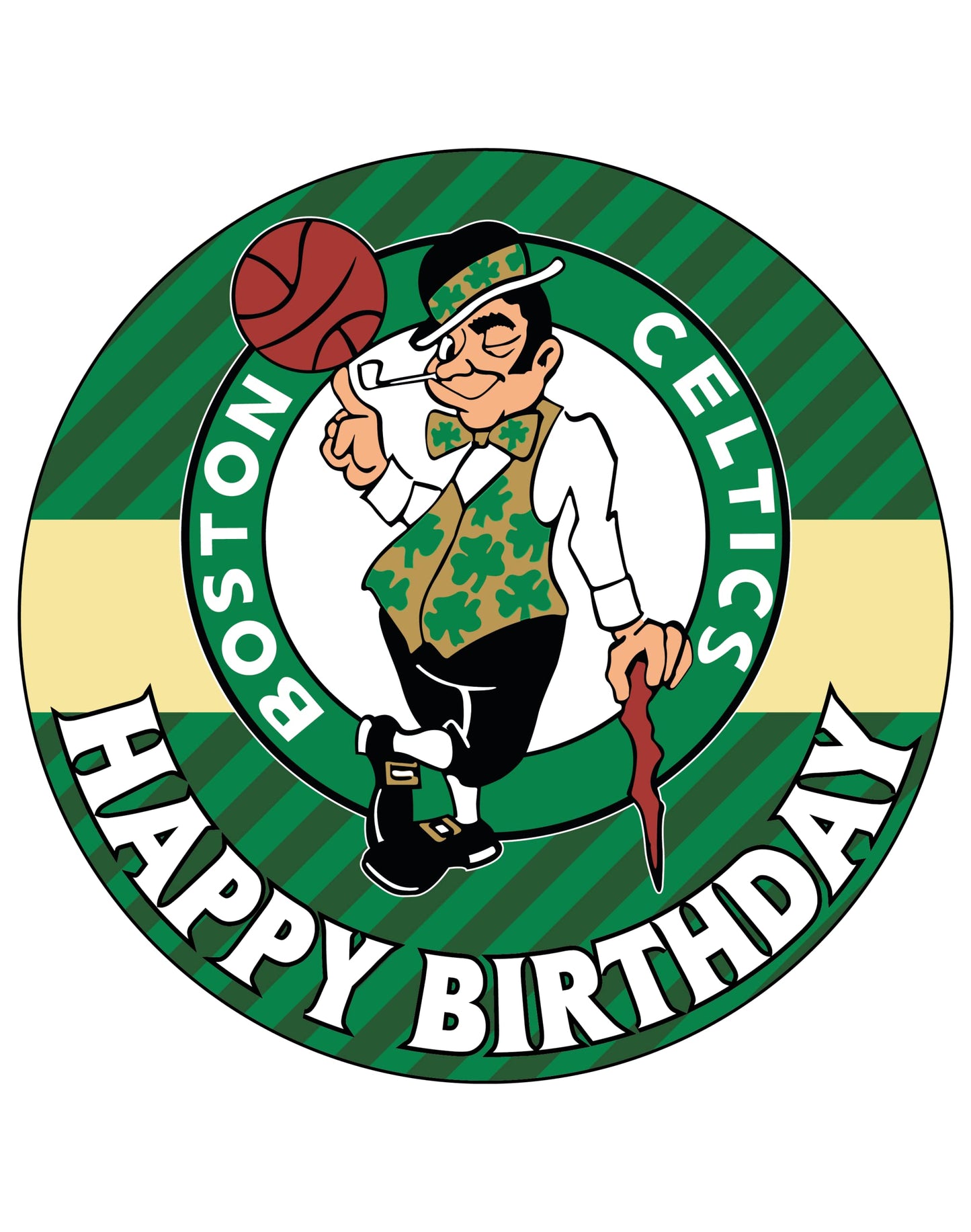 7.5 Inch Edible Cake Toppers Boston Celtics