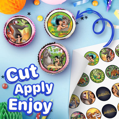 30x Wafer Paper The Jungle Book Edible Cupcake Topper