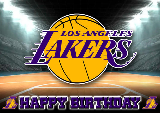 8.3 x 11.7 Inch Edible Square Cake Toppers Lakers