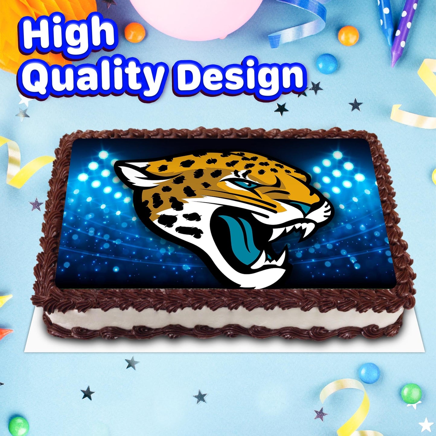 8.3 x 11.7 Inch Edible Square Cake Toppers Jacksonville Jaguars