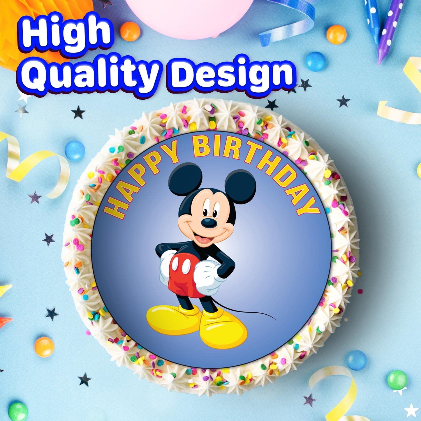 7.5 Inch Edible Cake Toppers Mickey Mouse