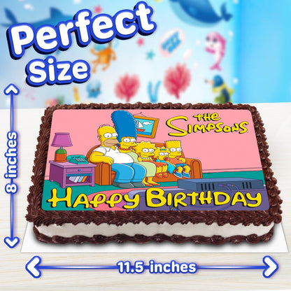 8.3 x 11.7 Inch Edible Square Cake Toppers The Simpsons