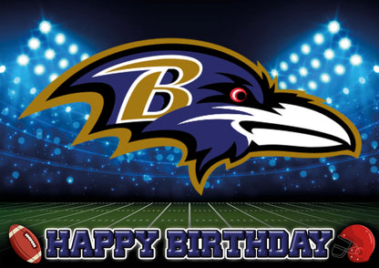 8.3 x 11.7 Inch Edible Square Cake Toppers Baltimore Ravens