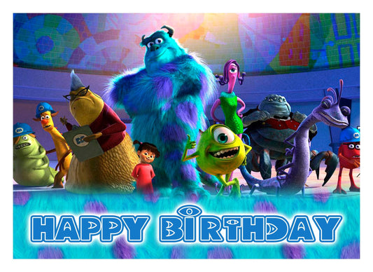 8.3 x 11.7 Inch Edible Square Cake Toppers Monster inc