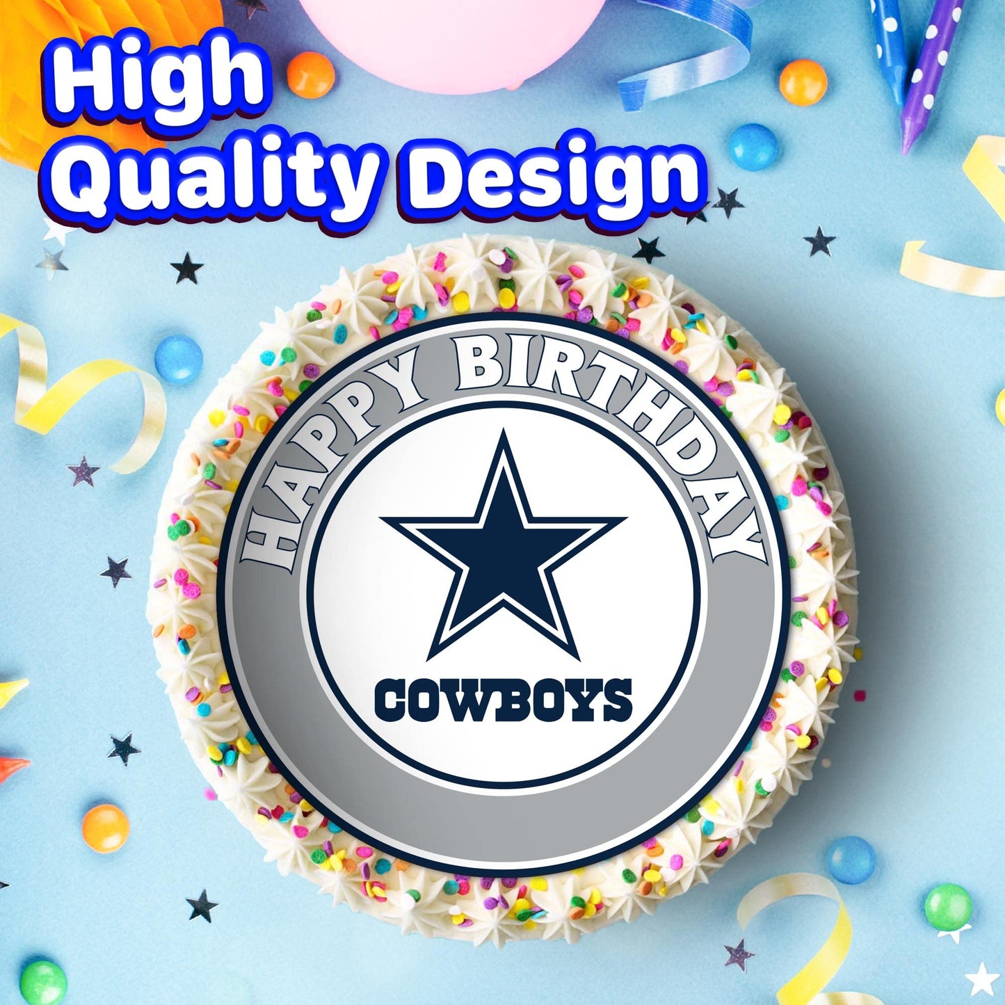 7.5 Inch Edible Cake Toppers Dallas Cowboys