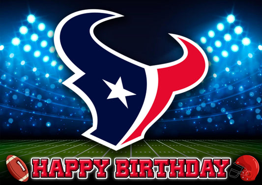 8.3 x 11.7 Inch Edible Square Cake Toppers Houston Texans