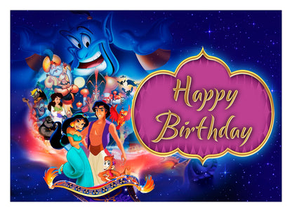 8.3 x 11.7 Inch Edible Square Cake Toppers Aladdin